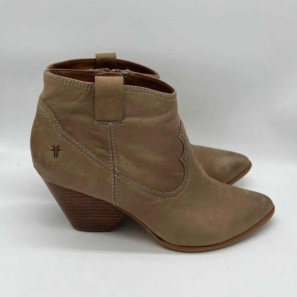 Frye Renia Leather Ankle Boots in Ash Size 10